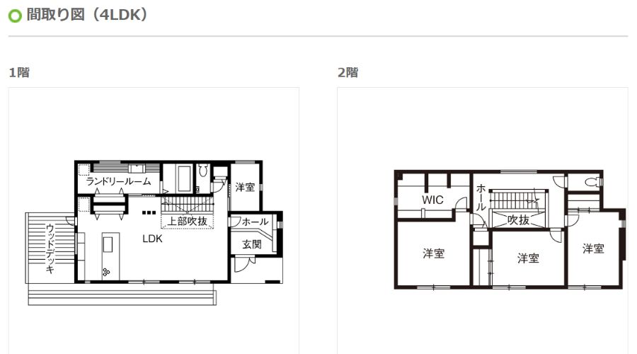 タマホーム2階建て35坪の間取り図